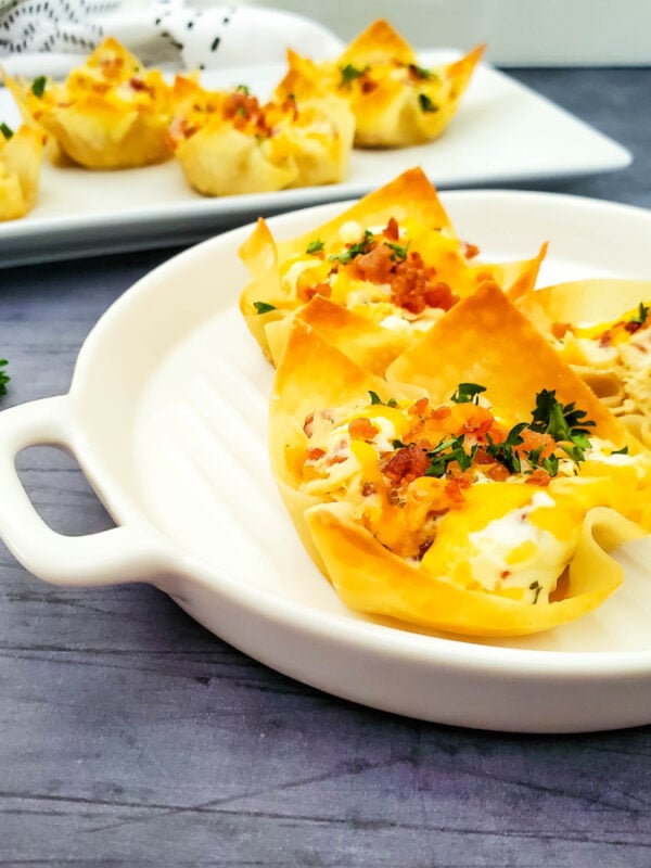 Cheesy Bacon Chicken Wonton Cups Appetizer
