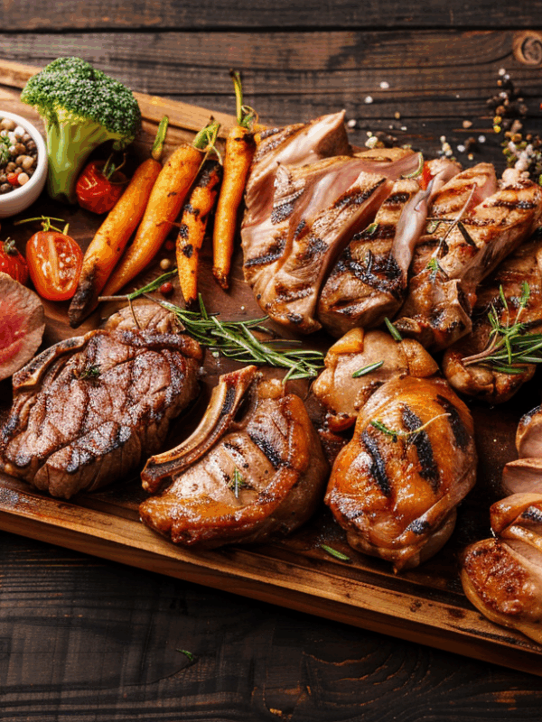 meat recipes on carving board