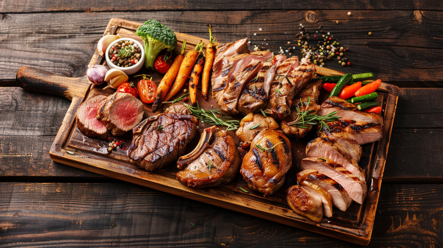 meat recipes on carving board