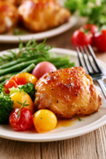 baked boneless chicken thighs with vegetable sides