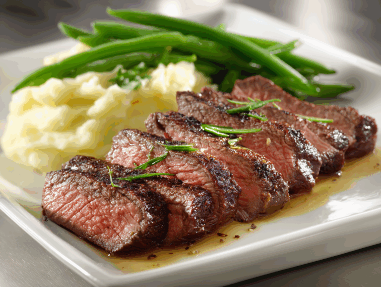 beef chuck sliced with potatoes, beans