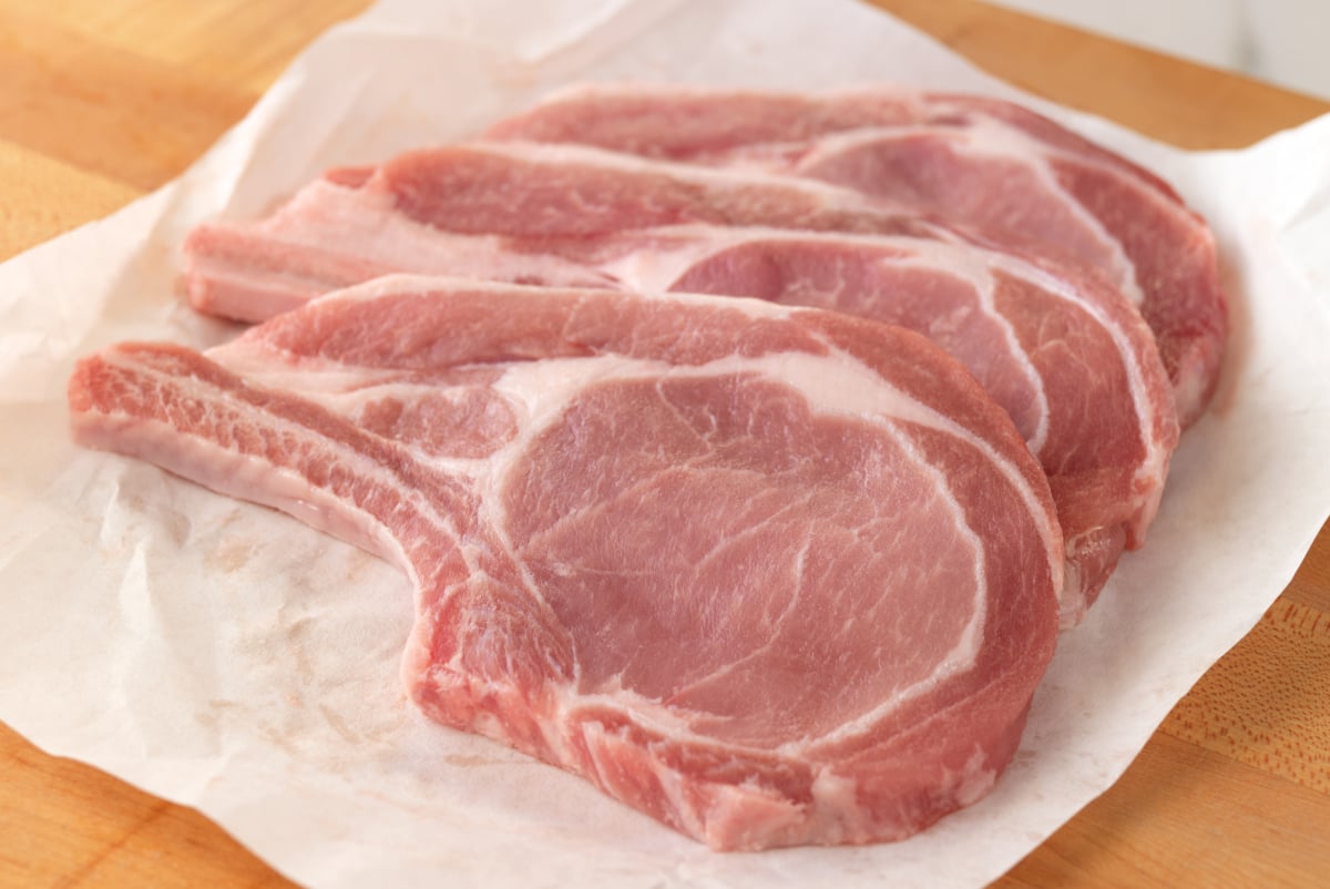 thick cut bone in pork chops uncooked