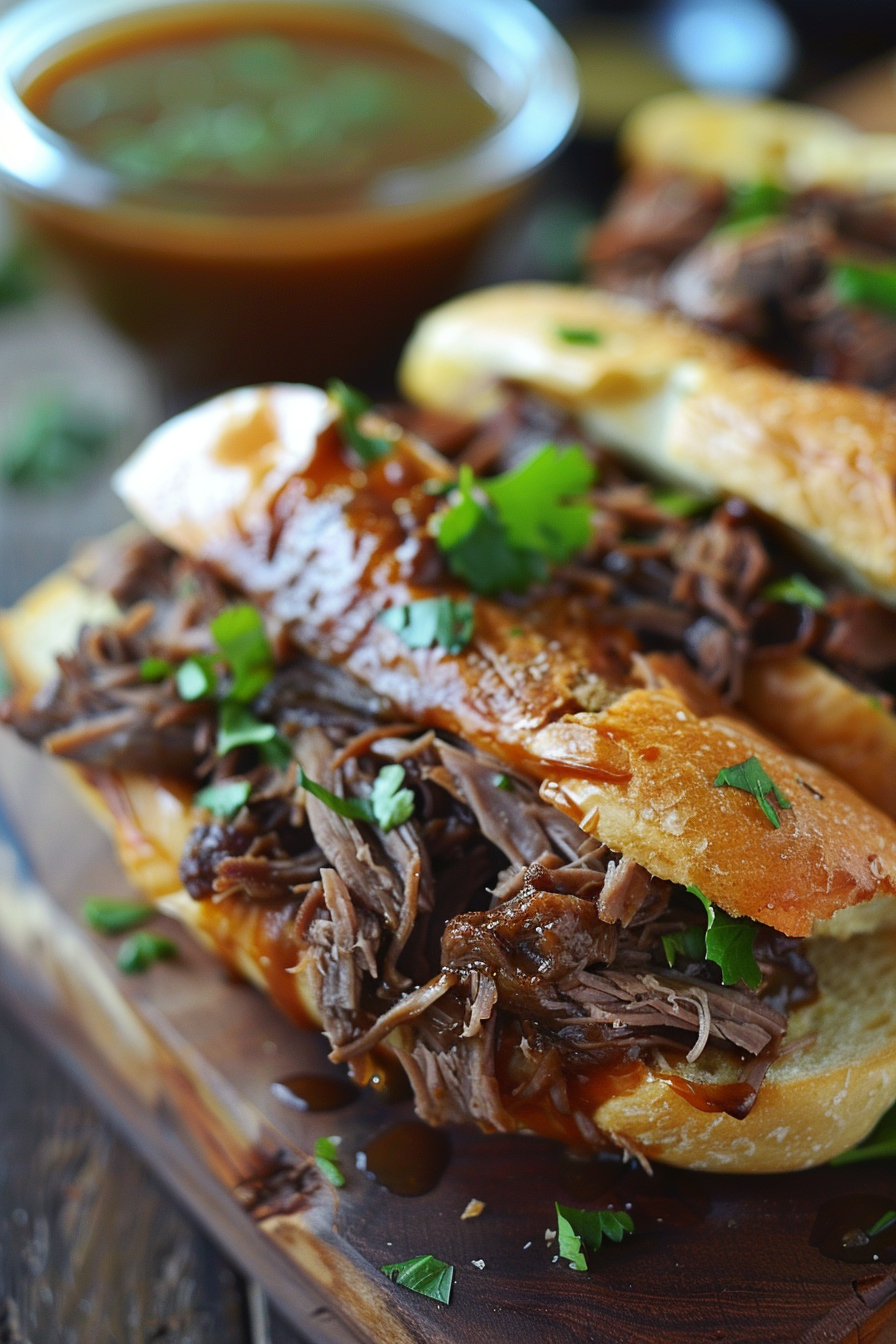 leftover chuck roast in french dip sandwiches