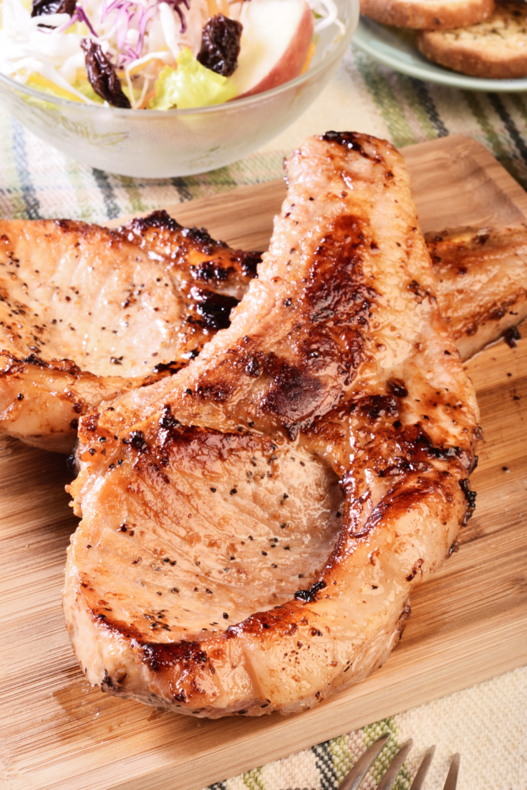 fried porks chop dinner with sides
