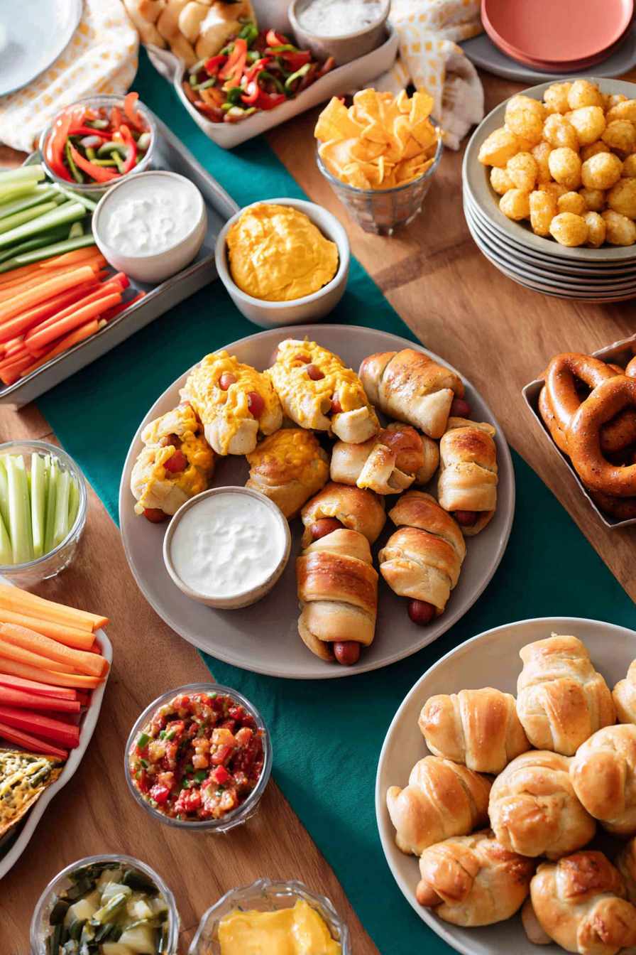 a selection of crispy appetizers featuring some of the 15 appetizers that don't get soggy
