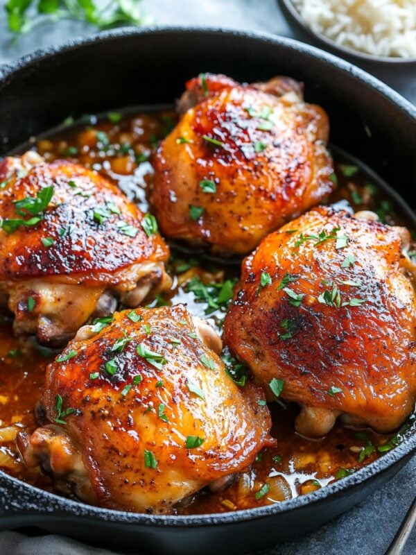 Crispy Gochujang Chicken Thighs with Pan Sauce