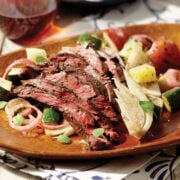 Grilled Skirt Steak with Grilled Vegetables is easily prepared in foil packets