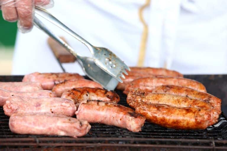 grilling kielbasa rings and sausage links