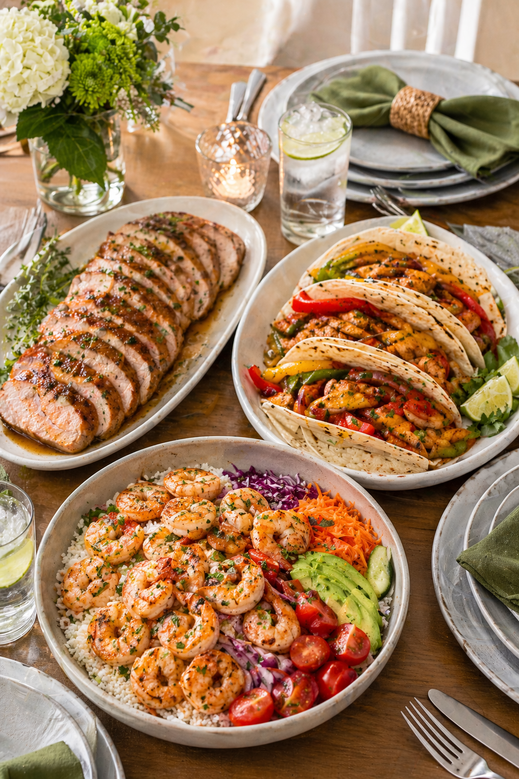 assortment of high protein meals that are ready in 30 minutes or less