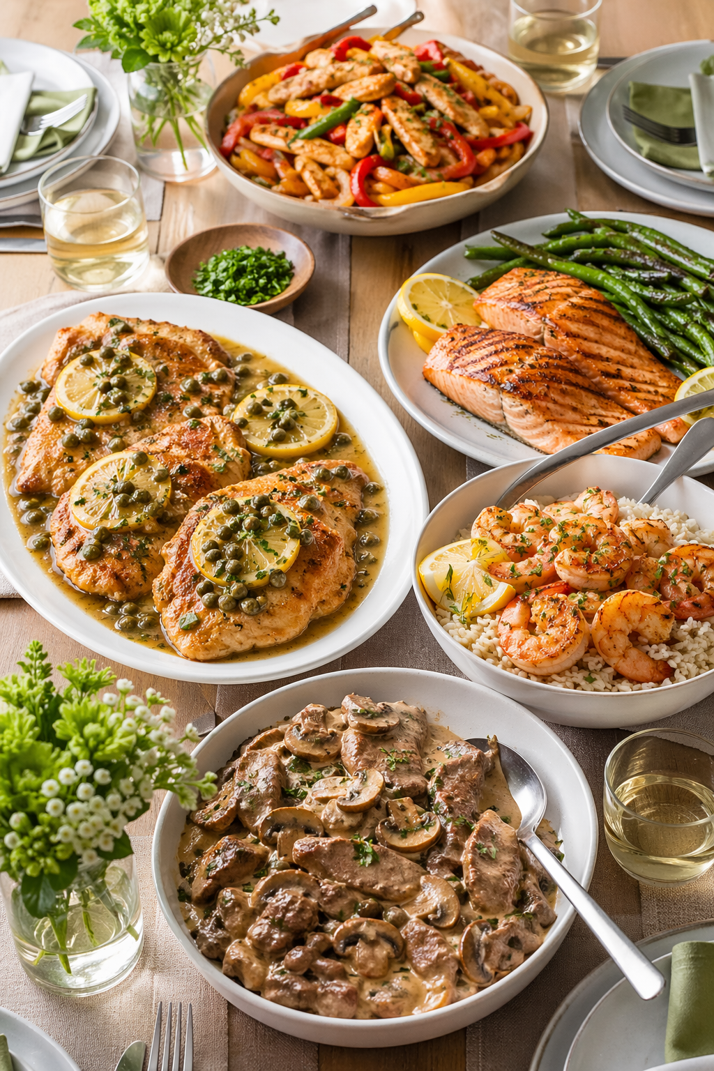 assortment of high protein meals that are ready in 30 minutes or less