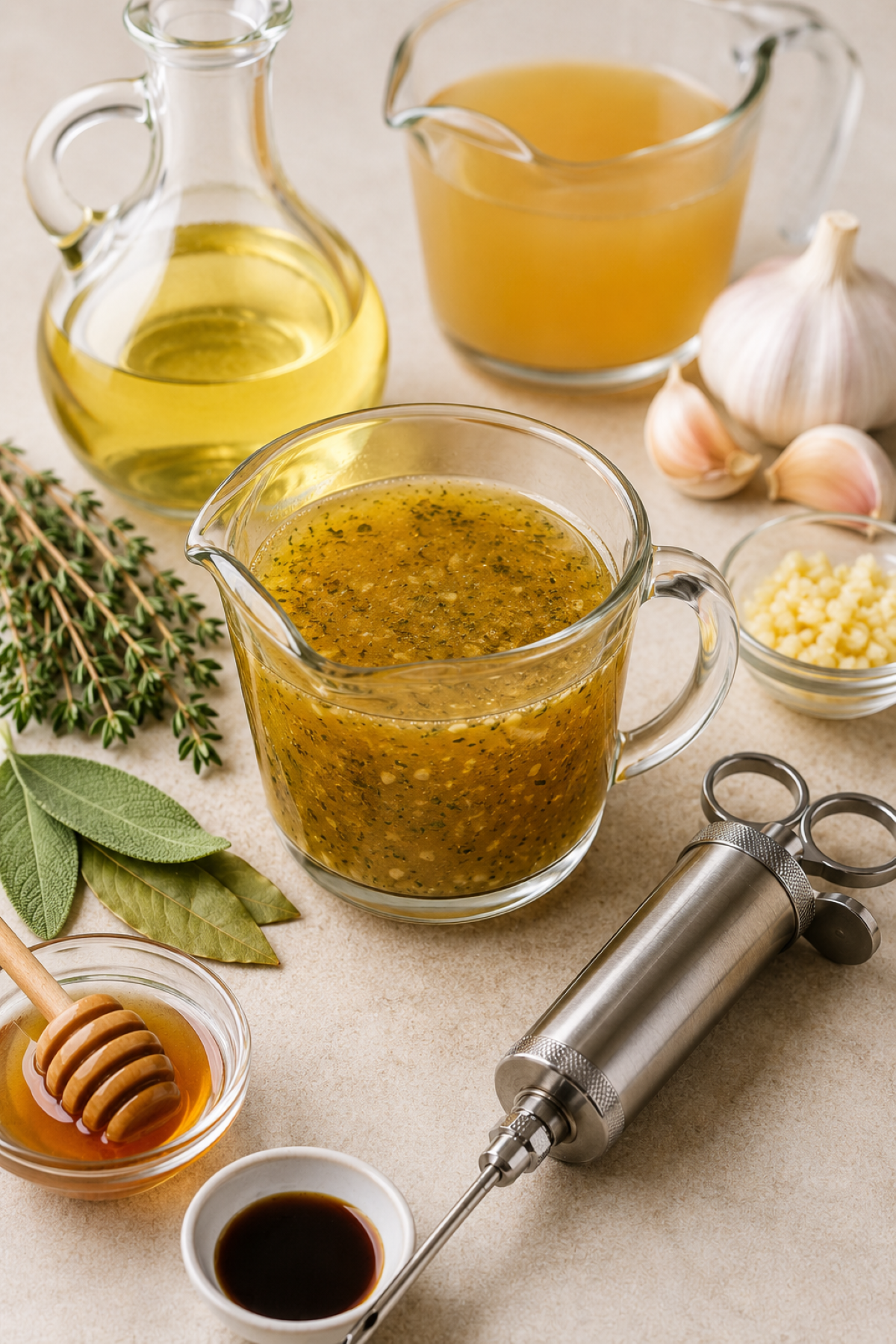 injection marinade or regular marinade with ingredients