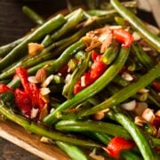 Instant Pot Green Beans with pimentos, and chopped almonds