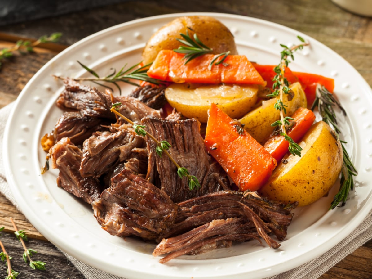 Instant Pot beef pot roast served with potatoes and carrots - one of the most popular Instant Pot recipes
