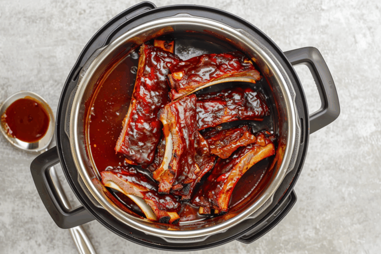 one of 15 Instant Recipes that are great for dinner are these Instant Pot BBQ ribs