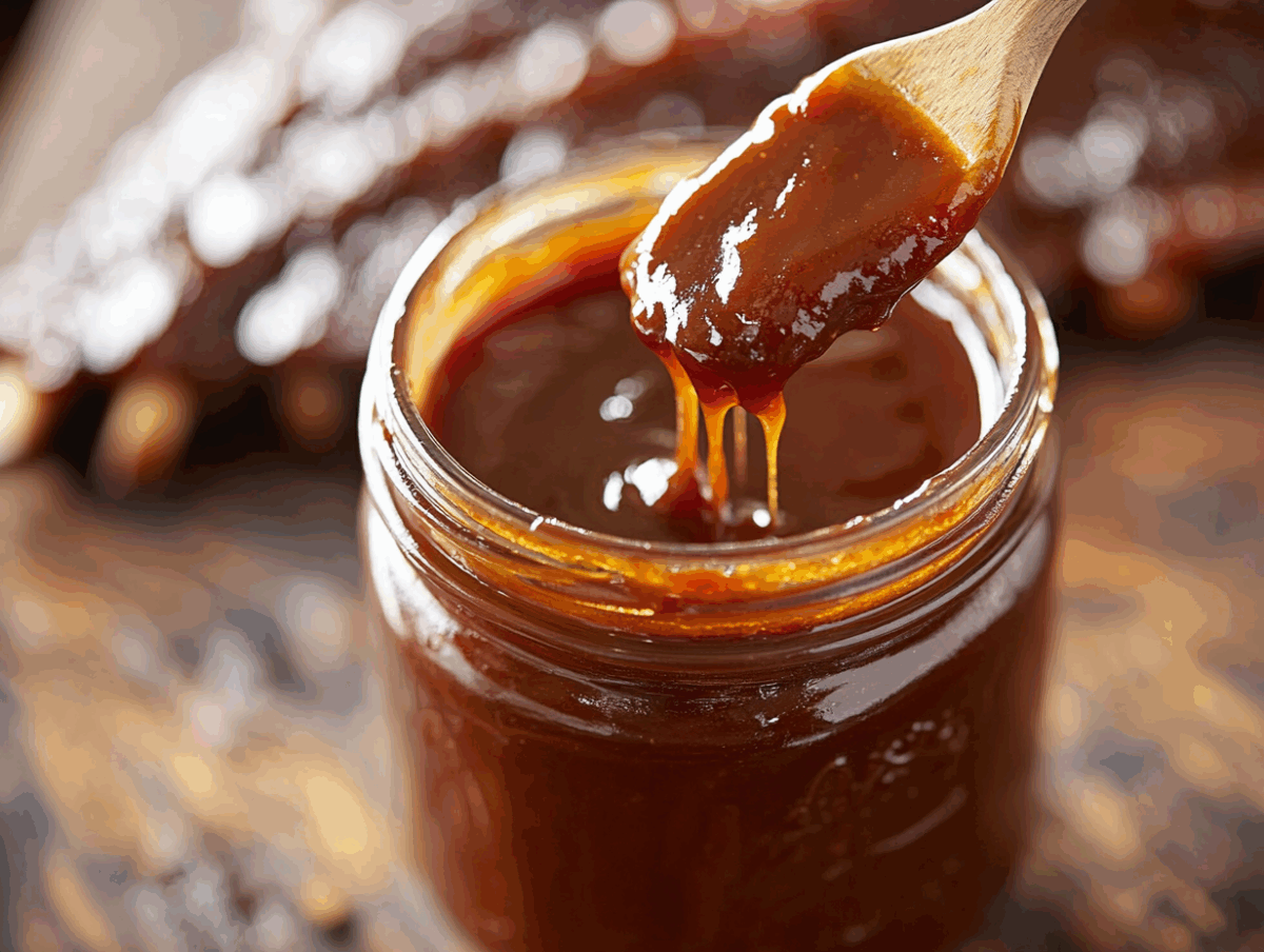 homemade kansas city bbq sauce in a jar