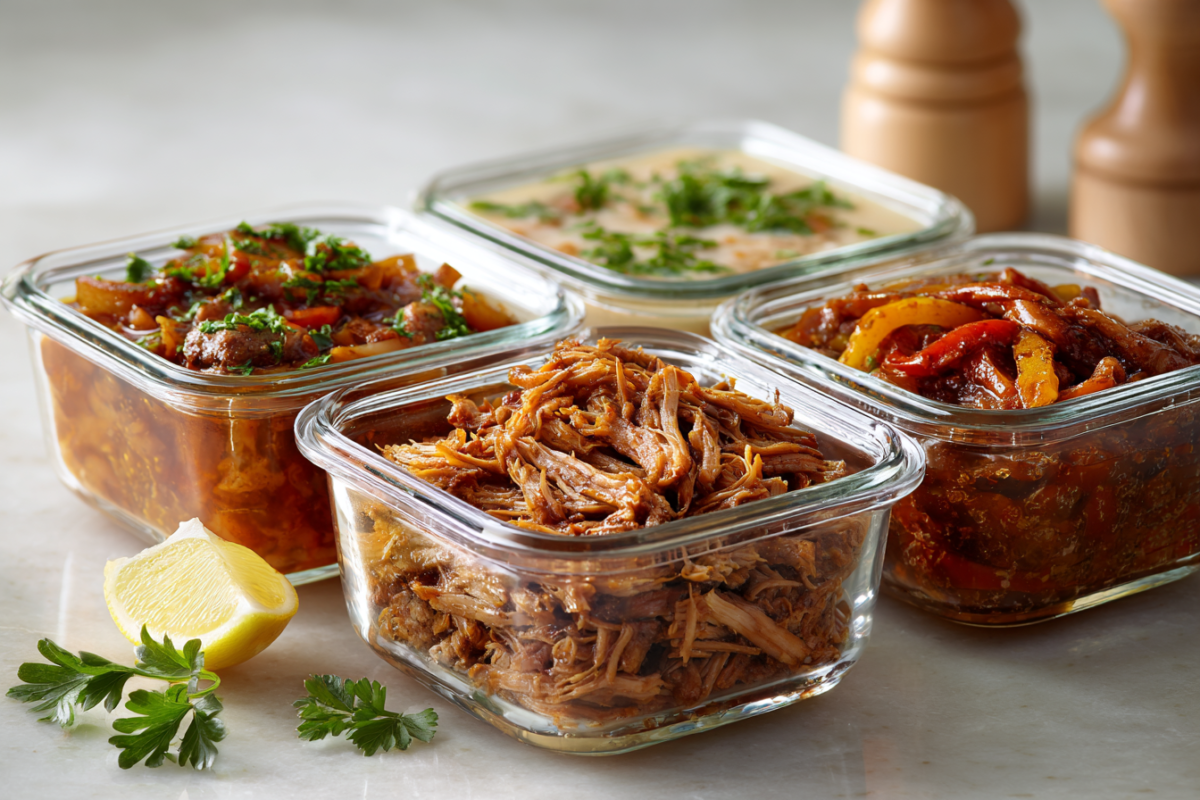 make ahead meat dinners in storage containers for leftovers