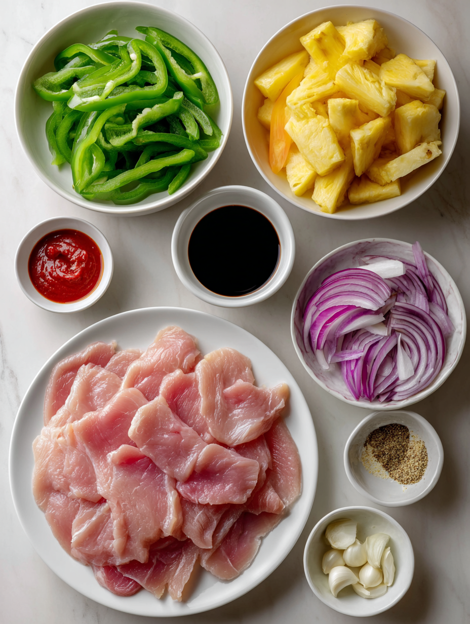 prepping for homemade sweet and sour pork stir fry
