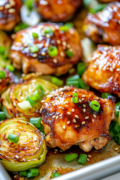 miso glazed chicken and cabbage wedges on a sheet pan