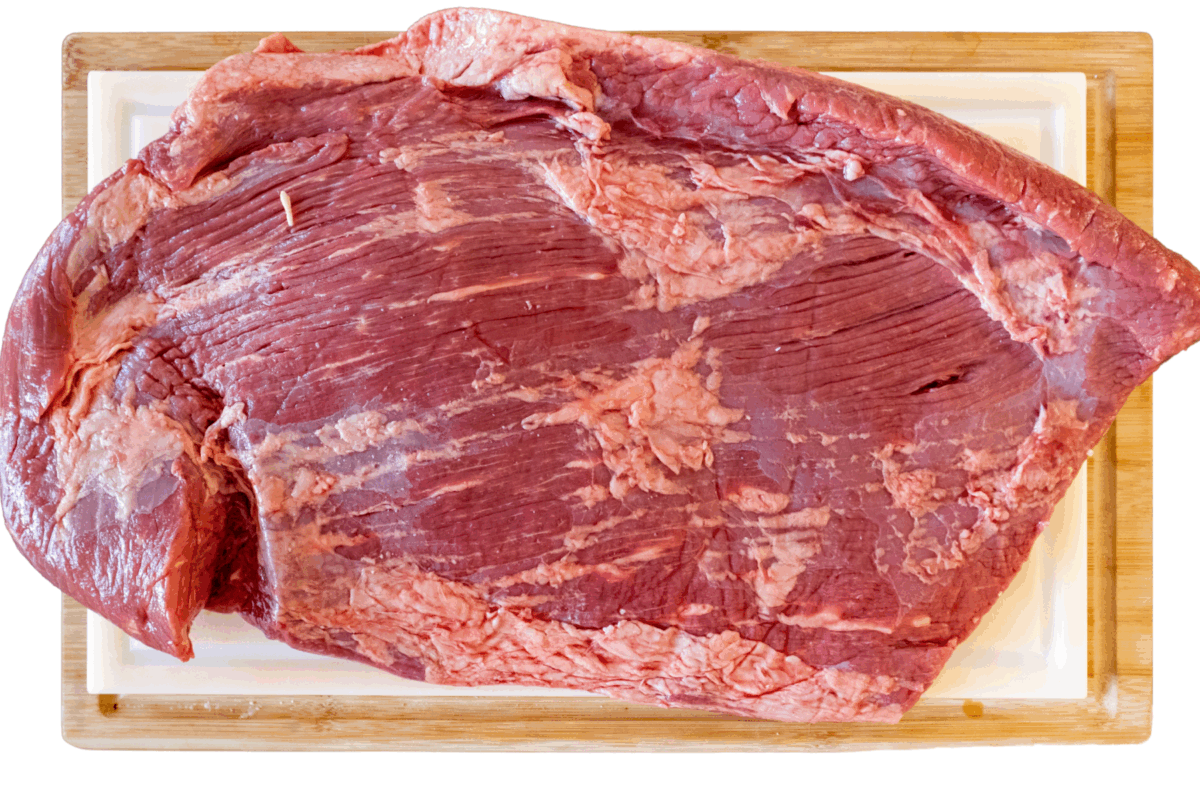 raw packer brisket on board