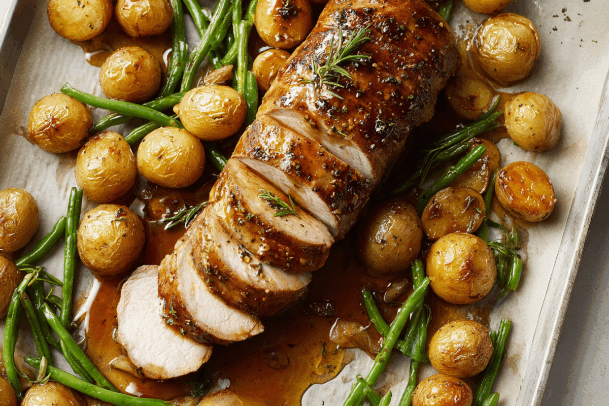 pork tenderloin with potatoes and green beans