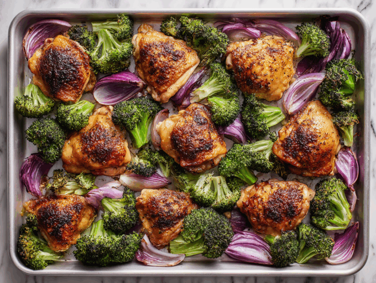 sheet pan chicken thighs and broccoli