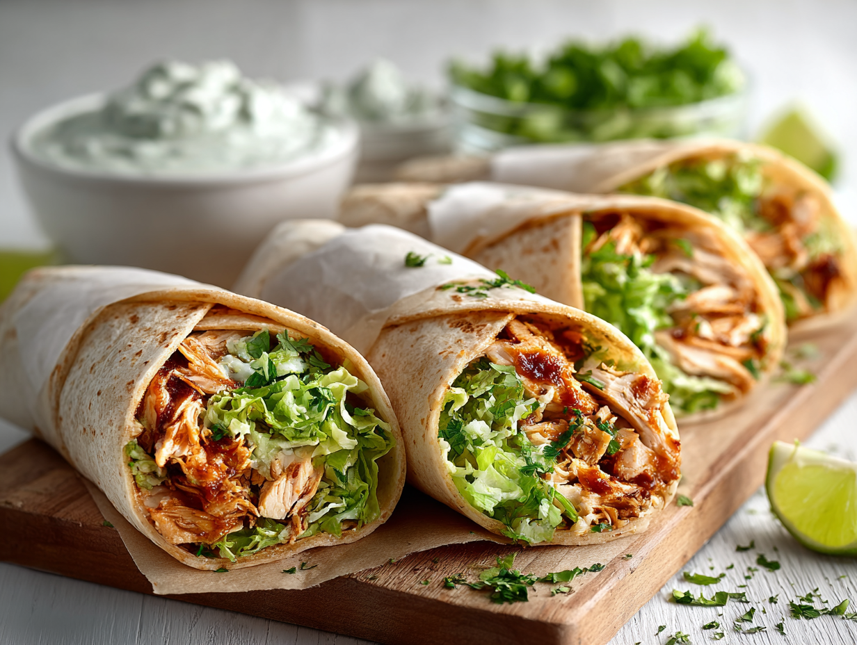 shredded chicken rolloups with lettuce