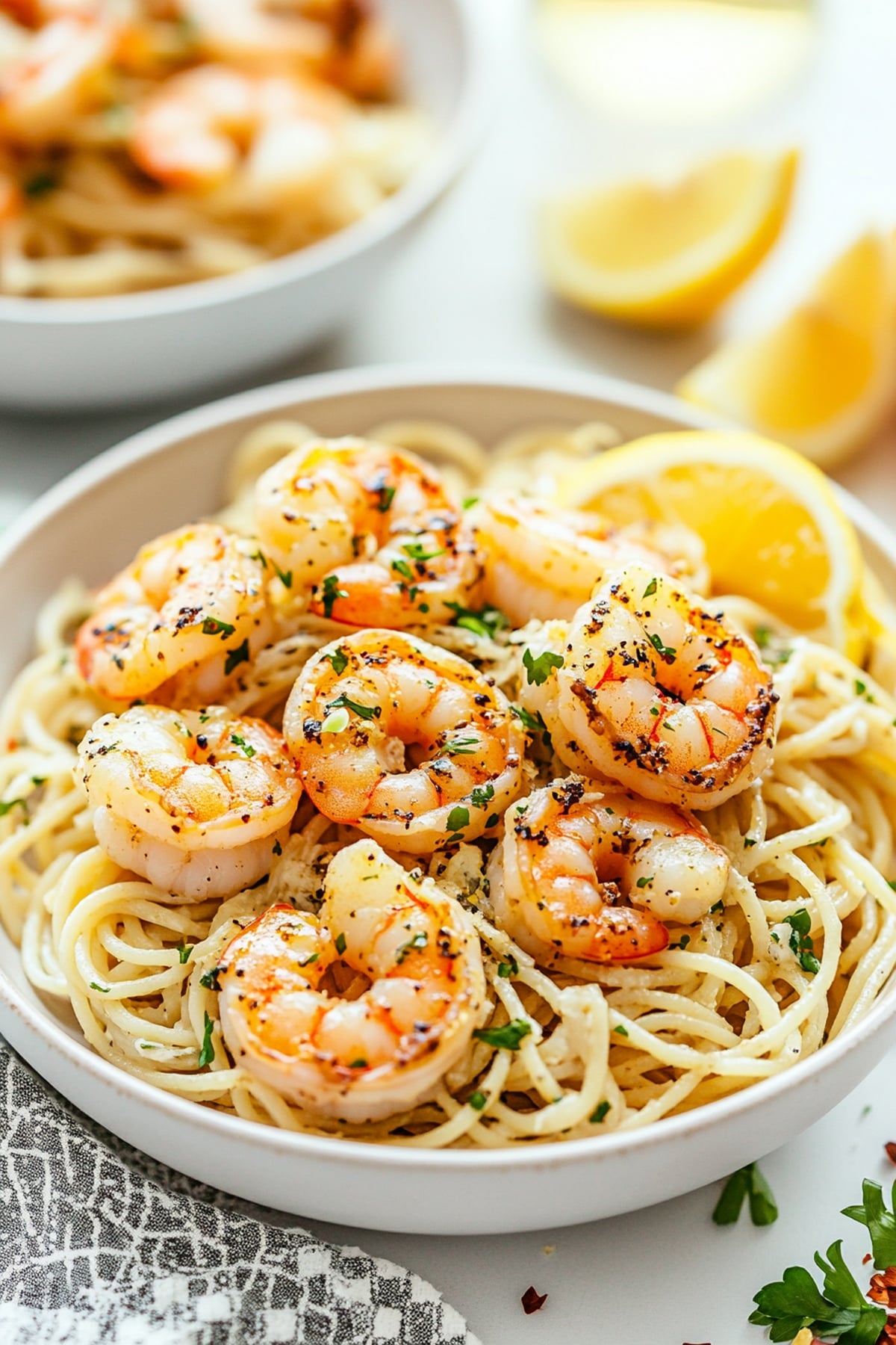 shrimp scampi with miso butter sauce