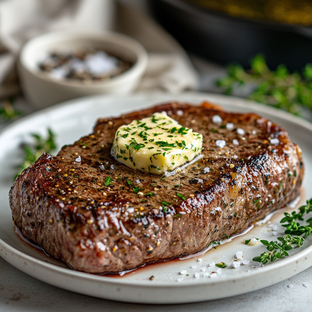 steak with herb butter