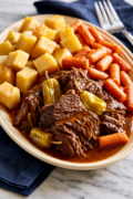 Fall Apart Mississippi Pot Roast (5 Ingredient Crockpot Recipe) Mississippi pot roast with carrots and potatoes