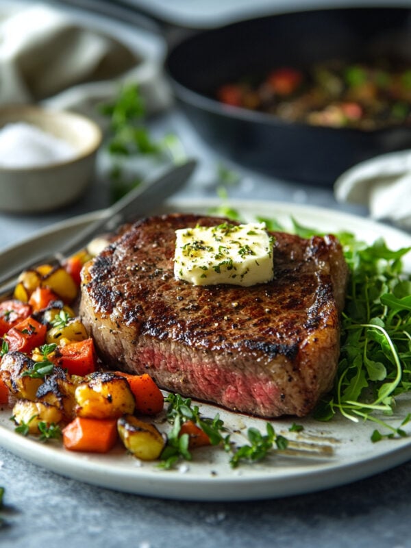 top sirloin fillet with herb butter