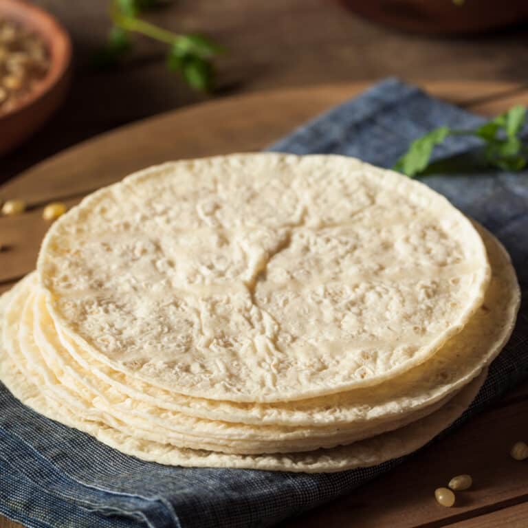 how to warm tortillas - set on a damp tea towel